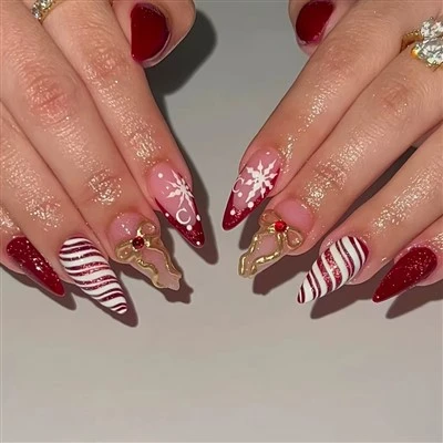 Christmas 3D Press On Nails