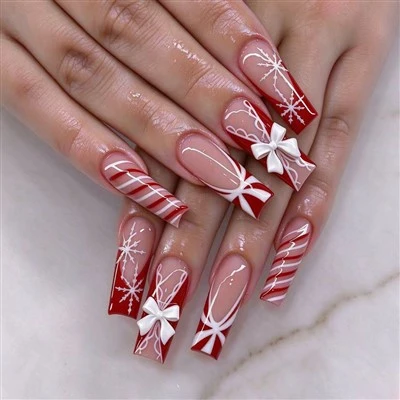 Christmas French Press On Nails