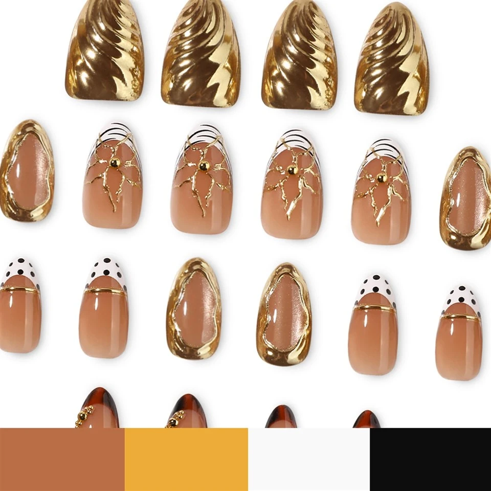 Gold Chrome Press On Nails price