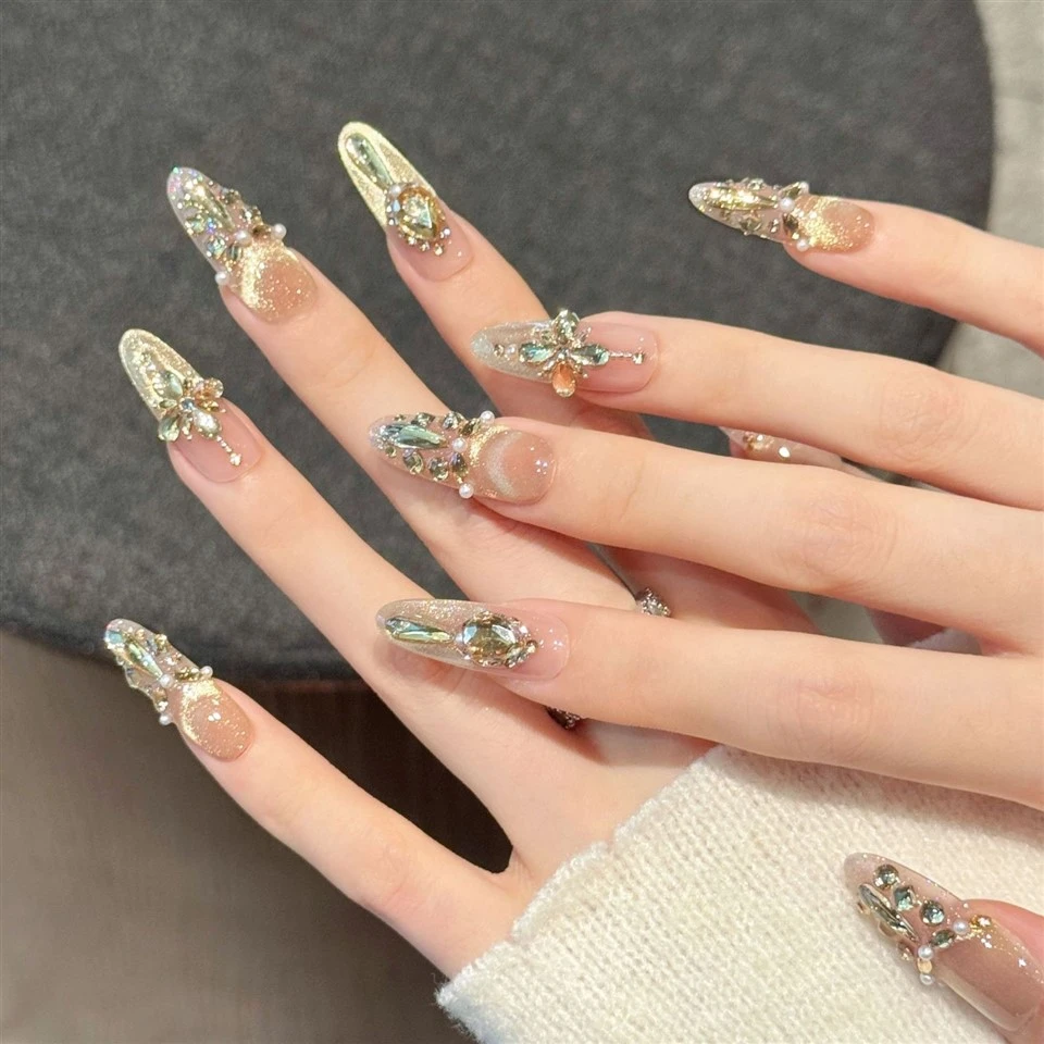 Handmade Rhinestone Press On Nails factory