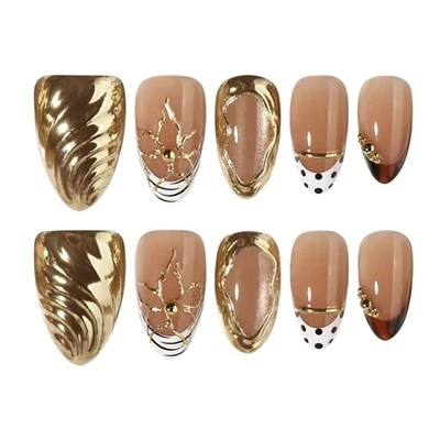 Gold Chrome Press On Nails