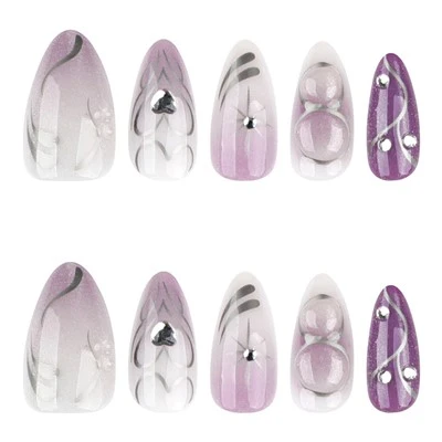 Chrome Ombre Press On Nails