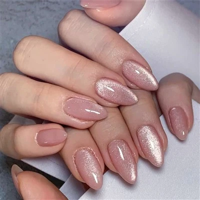 Pink Solid Color Press On Nails